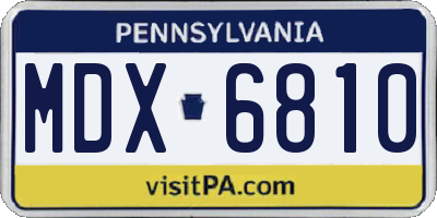 PA license plate MDX6810