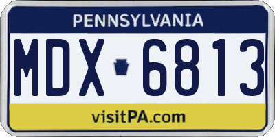 PA license plate MDX6813