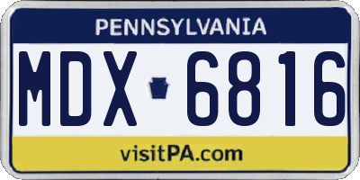 PA license plate MDX6816