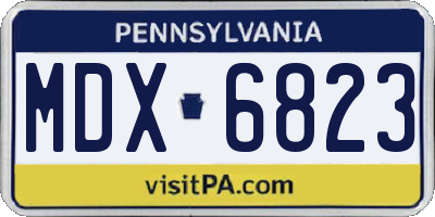 PA license plate MDX6823