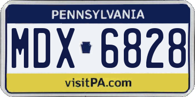 PA license plate MDX6828