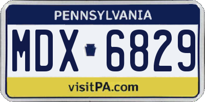 PA license plate MDX6829