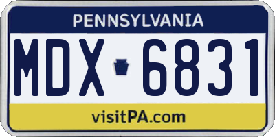 PA license plate MDX6831