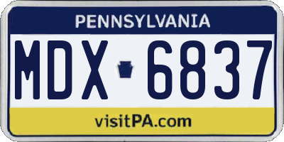 PA license plate MDX6837