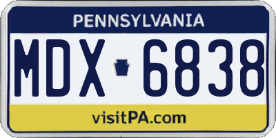 PA license plate MDX6838