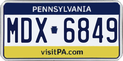 PA license plate MDX6849