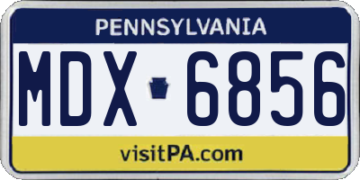 PA license plate MDX6856