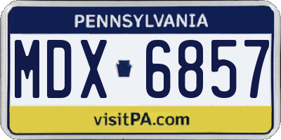 PA license plate MDX6857