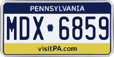 PA license plate MDX6859