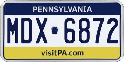 PA license plate MDX6872