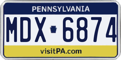 PA license plate MDX6874