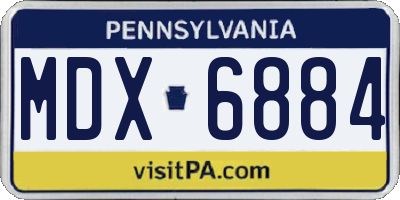 PA license plate MDX6884