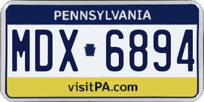 PA license plate MDX6894