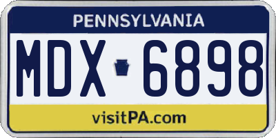 PA license plate MDX6898
