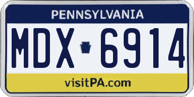 PA license plate MDX6914