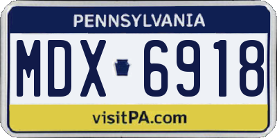PA license plate MDX6918