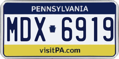 PA license plate MDX6919