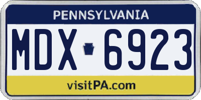 PA license plate MDX6923