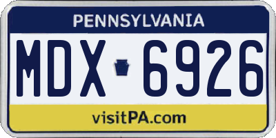PA license plate MDX6926