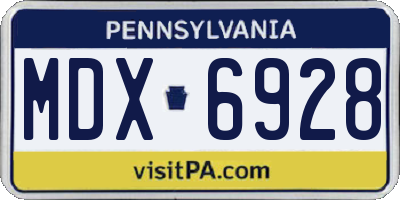 PA license plate MDX6928