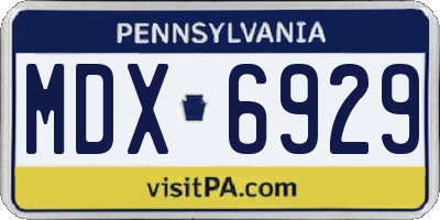 PA license plate MDX6929