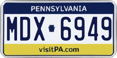 PA license plate MDX6949