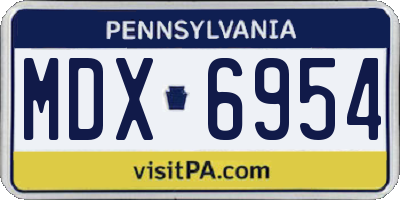 PA license plate MDX6954