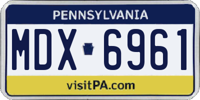 PA license plate MDX6961