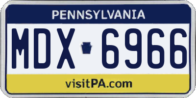 PA license plate MDX6966