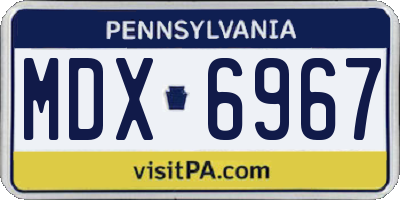 PA license plate MDX6967