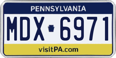 PA license plate MDX6971