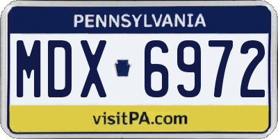 PA license plate MDX6972