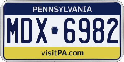 PA license plate MDX6982
