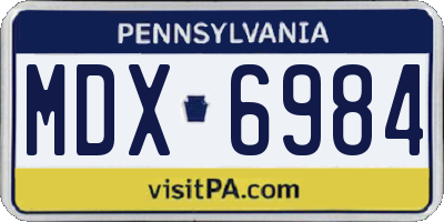 PA license plate MDX6984