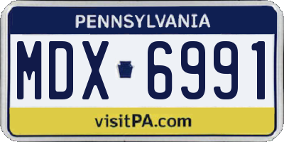 PA license plate MDX6991