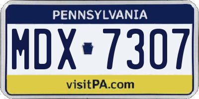 PA license plate MDX7307