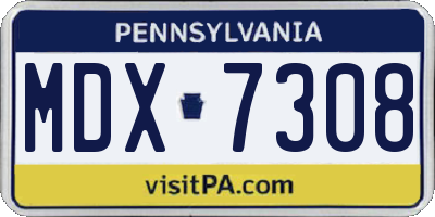 PA license plate MDX7308