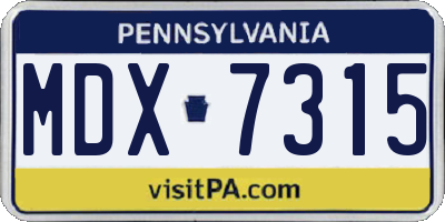 PA license plate MDX7315