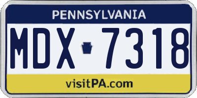 PA license plate MDX7318