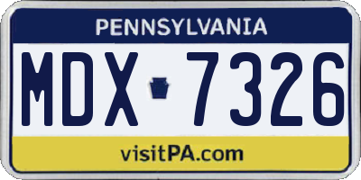 PA license plate MDX7326