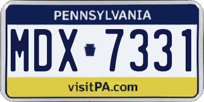 PA license plate MDX7331