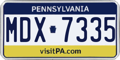 PA license plate MDX7335