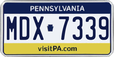 PA license plate MDX7339