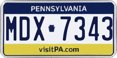PA license plate MDX7343