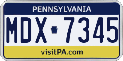 PA license plate MDX7345