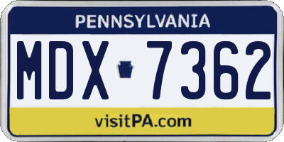 PA license plate MDX7362