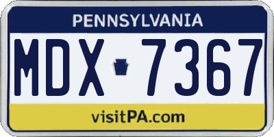 PA license plate MDX7367