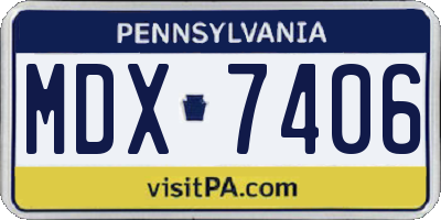 PA license plate MDX7406