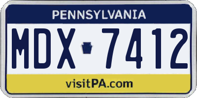 PA license plate MDX7412