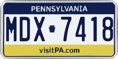 PA license plate MDX7418